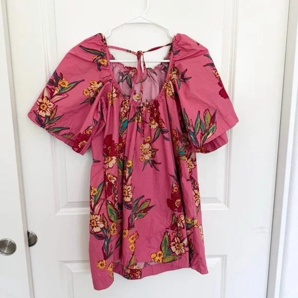 Free People Jodie Sunrise Combo Printed Tunic Dress Pink XS - Picture 3 of 6
